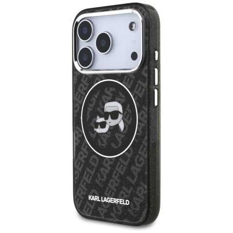 Karl Lagerfeld nakładka Magsafe IML glitter case metal camera frame and buttons Karl and Choupette heads on KL repeated logo do 