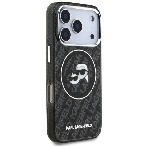 Karl Lagerfeld nakładka Magsafe IML glitter case metal camera frame and buttons Karl and Choupette heads on KL repeated logo do 