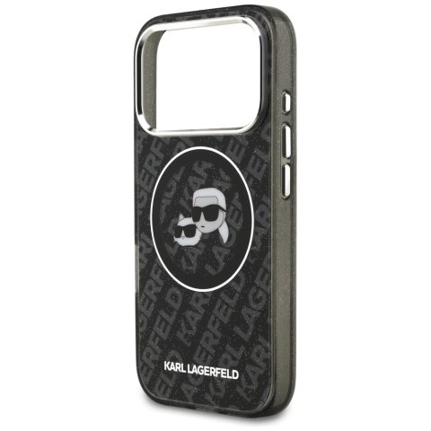 Karl Lagerfeld nakładka Magsafe IML glitter case metal camera frame and buttons Karl and Choupette heads on KL repeated logo do 