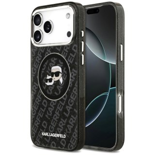Karl Lagerfeld nakładka Magsafe IML glitter case metal camera frame and buttons Karl and Choupette heads on KL repeated logo do 