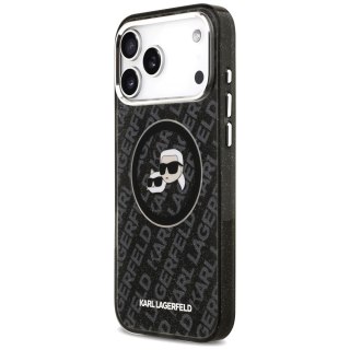 Karl Lagerfeld nakładka Magsafe IML glitter case metal camera frame and buttons Karl and Choupette heads on KL repeated logo do 