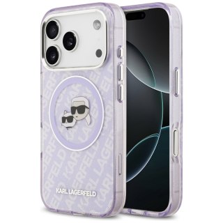Karl Lagerfeld nakładka Magsafe IML glitter case metal camera frame and buttons Karl and Choupette heads on KL repeated logo do 