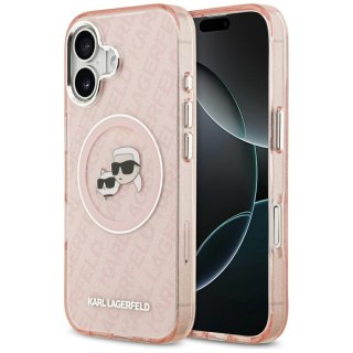 Karl Lagerfeld nakładka Magsafe IML glitter case metal camera frame and buttons Karl and Choupette heads on KL repeated logo do 