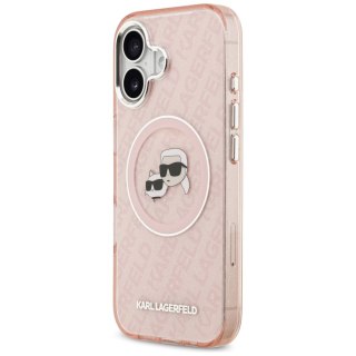 Karl Lagerfeld nakładka Magsafe IML glitter case metal camera frame and buttons Karl and Choupette heads on KL repeated logo do 