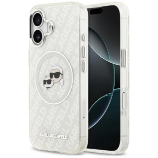 Karl Lagerfeld nakładka Magsafe IML glitter case metal camera frame and buttons Karl and Choupette heads on KL repeated logo do 