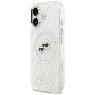 Karl Lagerfeld nakładka Magsafe IML glitter case metal camera frame and buttons Karl and Choupette heads on KL repeated logo do 