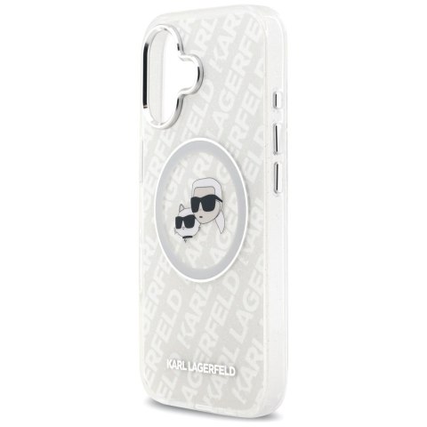 Karl Lagerfeld nakładka Magsafe IML glitter case metal camera frame and buttons Karl and Choupette heads on KL repeated logo do 