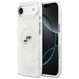 Karl Lagerfeld nakładka Magsafe IML glitter case metal camera frame and buttons Karl and Choupette heads on KL repeated logo do 