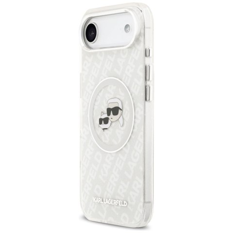 Karl Lagerfeld nakładka Magsafe IML glitter case metal camera frame and buttons Karl and Choupette heads on KL repeated logo do 