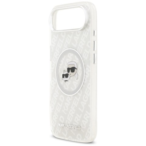 Karl Lagerfeld nakładka Magsafe IML glitter case metal camera frame and buttons Karl and Choupette heads on KL repeated logo do 
