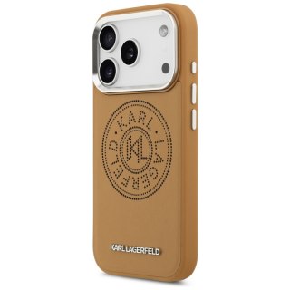 Karl Lagerfeld nakładka Magsafe PU case with Karl round point logo metal camera buttons and logo do iPhone 17 Pro Max brązowa