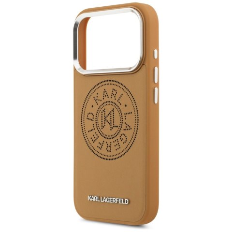 Karl Lagerfeld nakładka Magsafe PU case with Karl round point logo metal camera buttons and logo do iPhone 17 Pro Max brązowa