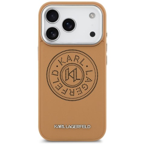 Karl Lagerfeld nakładka Magsafe PU case with Karl round point logo metal camera buttons and logo do iPhone 17 Pro brązowa