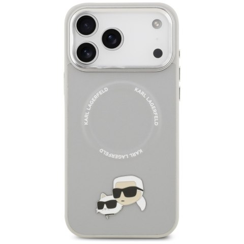 Karl Lagerfeld nakładka Magsafe PU case with Karl&Choupette heads pins logo and metal camera buttons do iPhone 17 Pro Max różowa