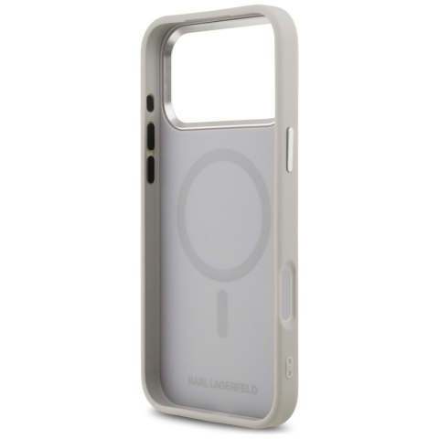 Karl Lagerfeld nakładka Magsafe PU case with Karl&Choupette heads pins logo and metal camera buttons do iPhone 17 Pro Max różowa