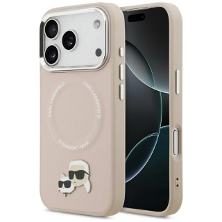Karl Lagerfeld nakładka Magsafe PU case with Karl&Choupette heads pins logo and metal camera buttons do iPhone 17 Pro beżowa