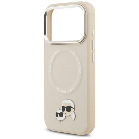 Karl Lagerfeld nakładka Magsafe PU case with Karl&Choupette heads pins logo and metal camera buttons do iPhone 17 Pro szara