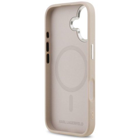 Karl Lagerfeld nakładka Magsafe PU case with Karl&Choupette heads pins logo and metal camera buttons do iPhone 17 beżowa