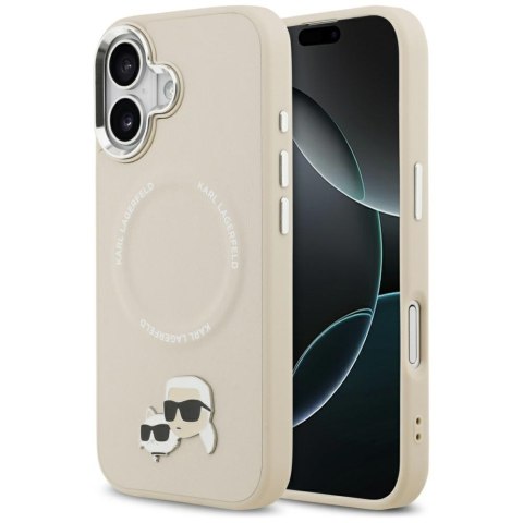 Karl Lagerfeld nakładka Magsafe PU case with Karl&Choupette heads pins logo and metal camera buttons do iPhone 17 szara