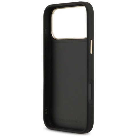 Karl Lagerfeld nakładka PU leather case with Karl script logo and metal camera buttons do iPhone 17 Pro Max beżowa