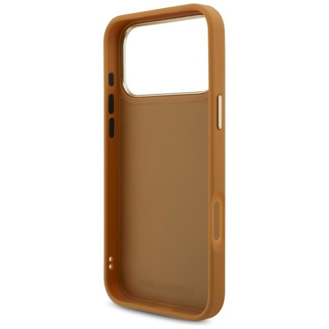Karl Lagerfeld nakładka PU leather case with Karl script logo and metal camera buttons do iPhone 17 Pro Max różowa