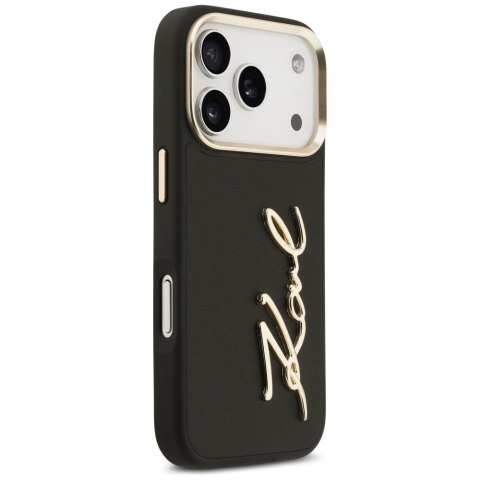 Karl Lagerfeld nakładka PU leather case with Karl script logo and metal camera buttons do iPhone 17 Pro beżowa