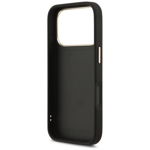 Karl Lagerfeld nakładka PU leather case with Karl script logo and metal camera buttons do iPhone 17 Pro beżowa