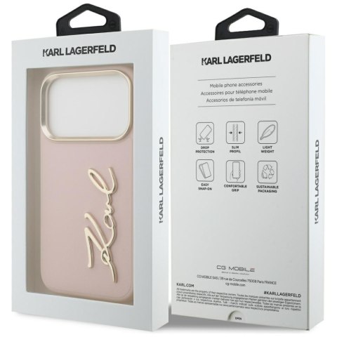 Karl Lagerfeld nakładka PU leather case with Karl script logo and metal camera buttons do iPhone 17 Pro czarna