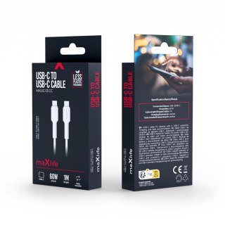 Maxlife kabel MXUC-13 USB-C - USB-C 1,0 m 60W biały