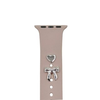 Pin Charms zestaw do paska do zegarka kokardka srebny