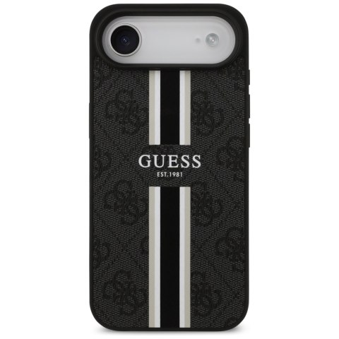 Guess nakładka 4G Printed Stripes MagSafe do iPhone 17 Air czarna