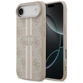 Guess nakładka 4G Printed Stripes MagSafe do iPhone 17 Air różowa
