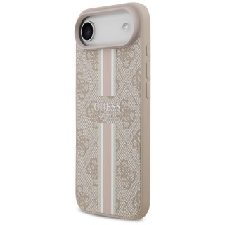 Guess nakładka 4G Printed Stripes MagSafe do iPhone 17 Air różowa