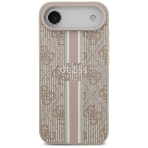 Guess nakładka 4G Printed Stripes MagSafe do iPhone 17 Air różowa