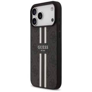 Guess nakładka 4G Printed Stripes MagSafe do iPhone 17 Pro Max czarna