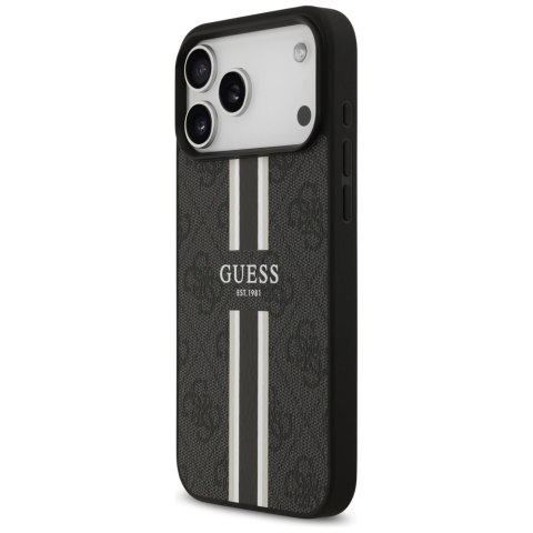 Guess nakładka 4G Printed Stripes MagSafe do iPhone 17 Pro Max czarna