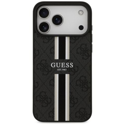 Guess nakładka 4G Printed Stripes MagSafe do iPhone 17 Pro Max czarna