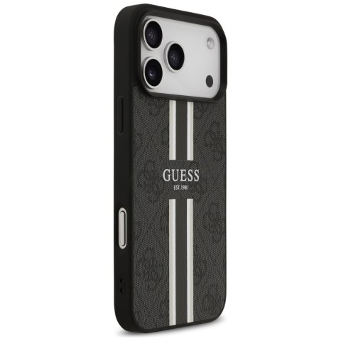 Guess nakładka 4G Printed Stripes MagSafe do iPhone 17 Pro Max czarna