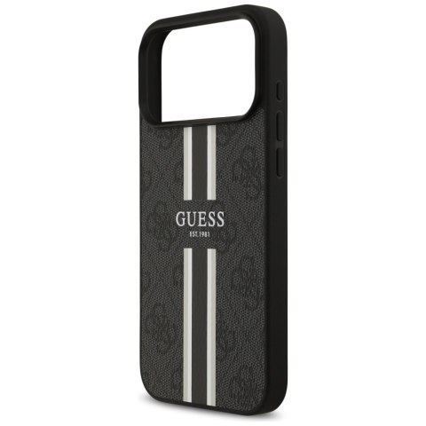Guess nakładka 4G Printed Stripes MagSafe do iPhone 17 Pro Max czarna
