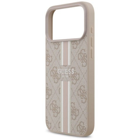 Guess nakładka 4G Printed Stripes MagSafe do iPhone 17 Pro Max różowa