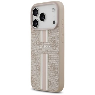 Guess nakładka 4G Printed Stripes MagSafe do iPhone 17 Pro różowa