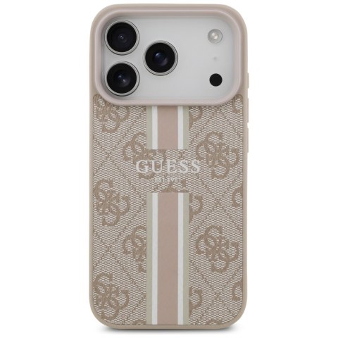 Guess nakładka 4G Printed Stripes MagSafe do iPhone 17 Pro różowa