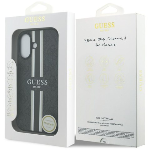Guess nakładka 4G Printed Stripes MagSafe do iPhone 17 czarna