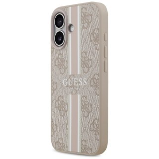 Guess nakładka 4G Printed Stripes MagSafe do iPhone 17 różowa
