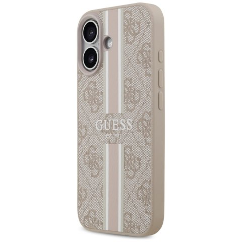 Guess nakładka 4G Printed Stripes MagSafe do iPhone 17 różowa