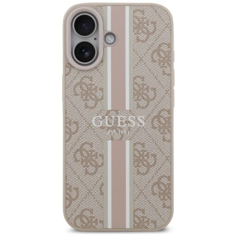 Guess nakładka 4G Printed Stripes MagSafe do iPhone 17 różowa