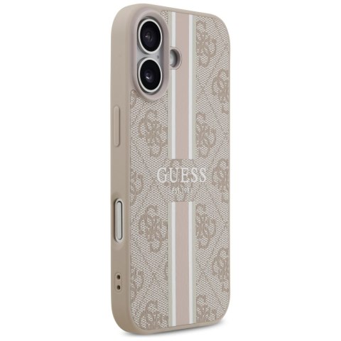 Guess nakładka 4G Printed Stripes MagSafe do iPhone 17 różowa