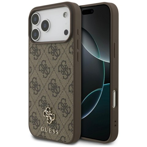 Guess nakładka 4G Small Classic Logo MagSafe do iPhone 17 Pro Max brązowa