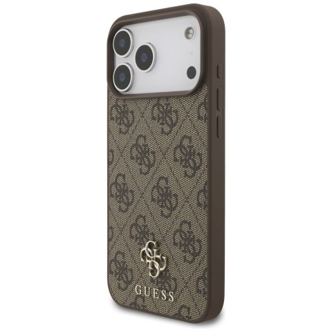 Guess nakładka 4G Small Classic Logo MagSafe do iPhone 17 Pro Max brązowa