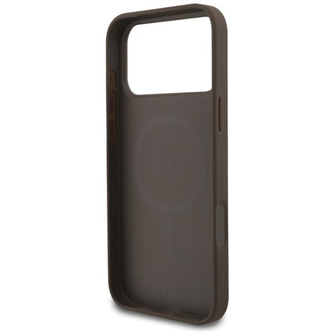 Guess nakładka 4G Small Classic Logo MagSafe do iPhone 17 Pro Max brązowa